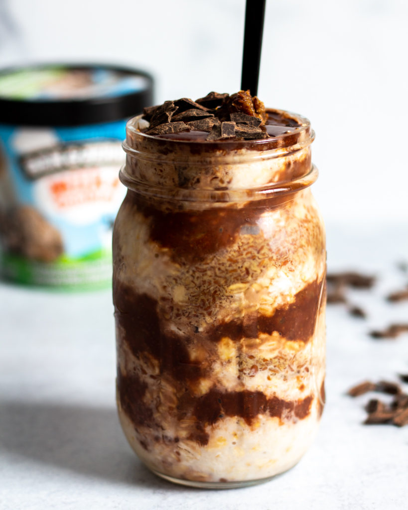 The best chocolate cookie overnight oats recipe inspired by Ben & Jerry's