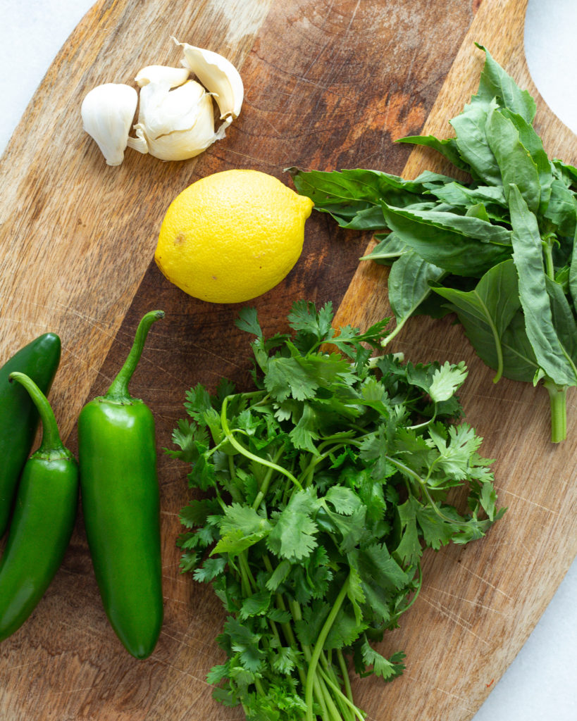 ingredients for the skhug breakfast sandwich recipe