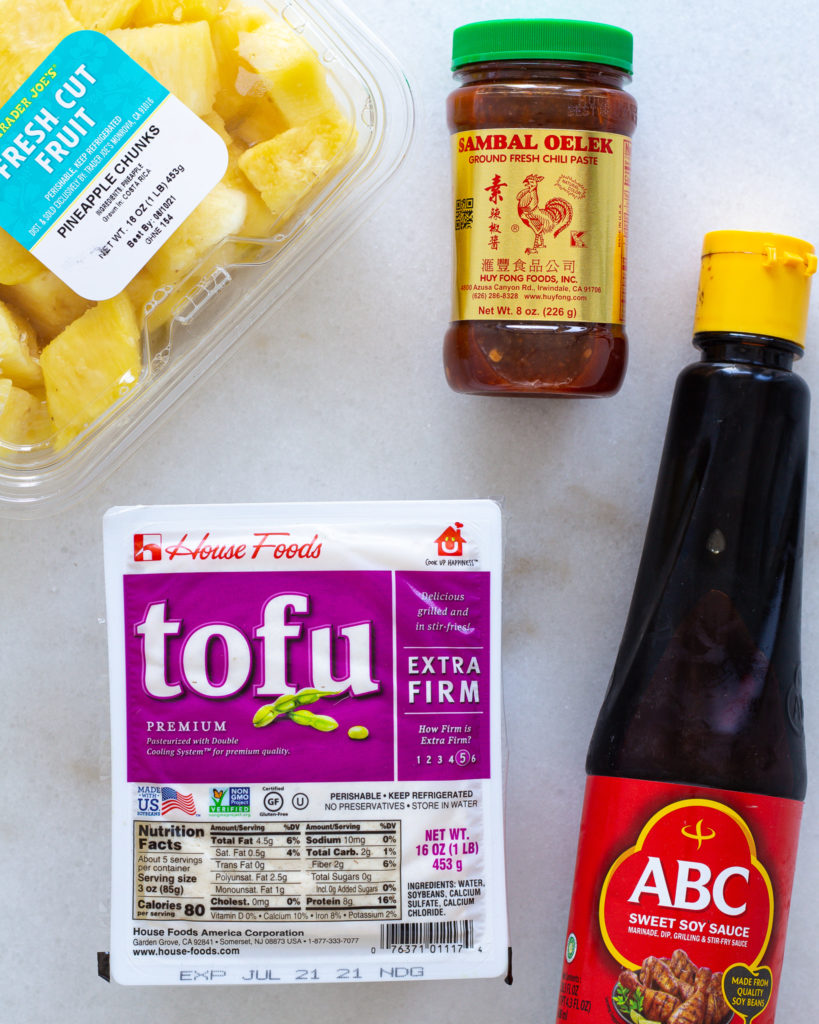 ingredients for glazed baked tofu