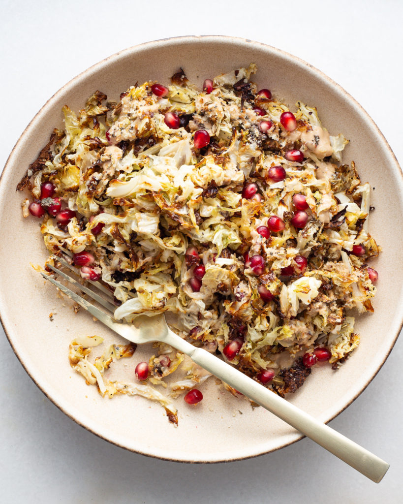 Crispy Cabbage Salad with Maple Tahini Dressing