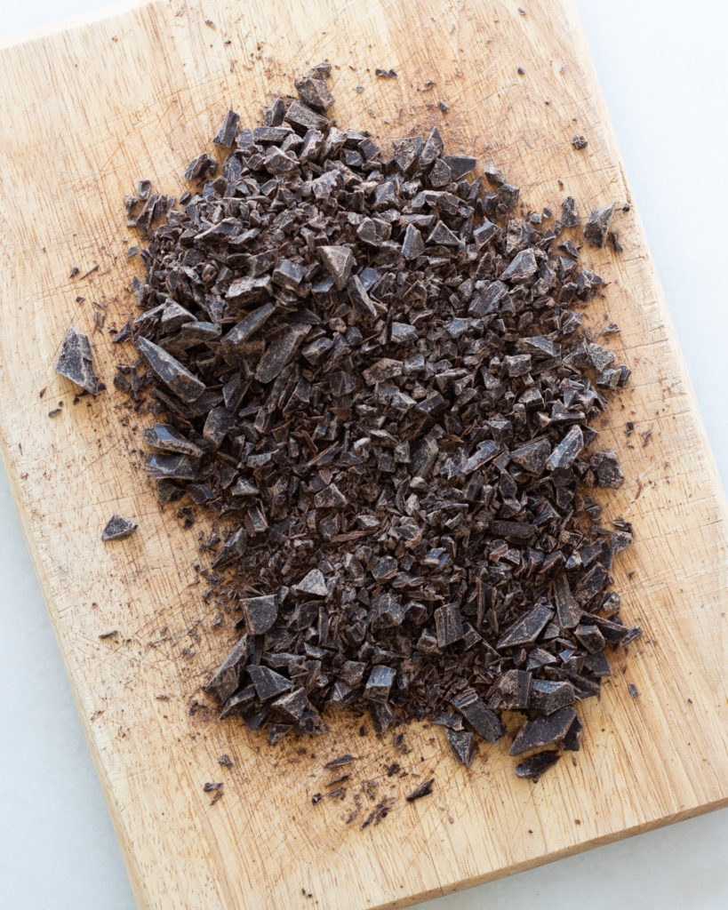 chopped vegan chocolate