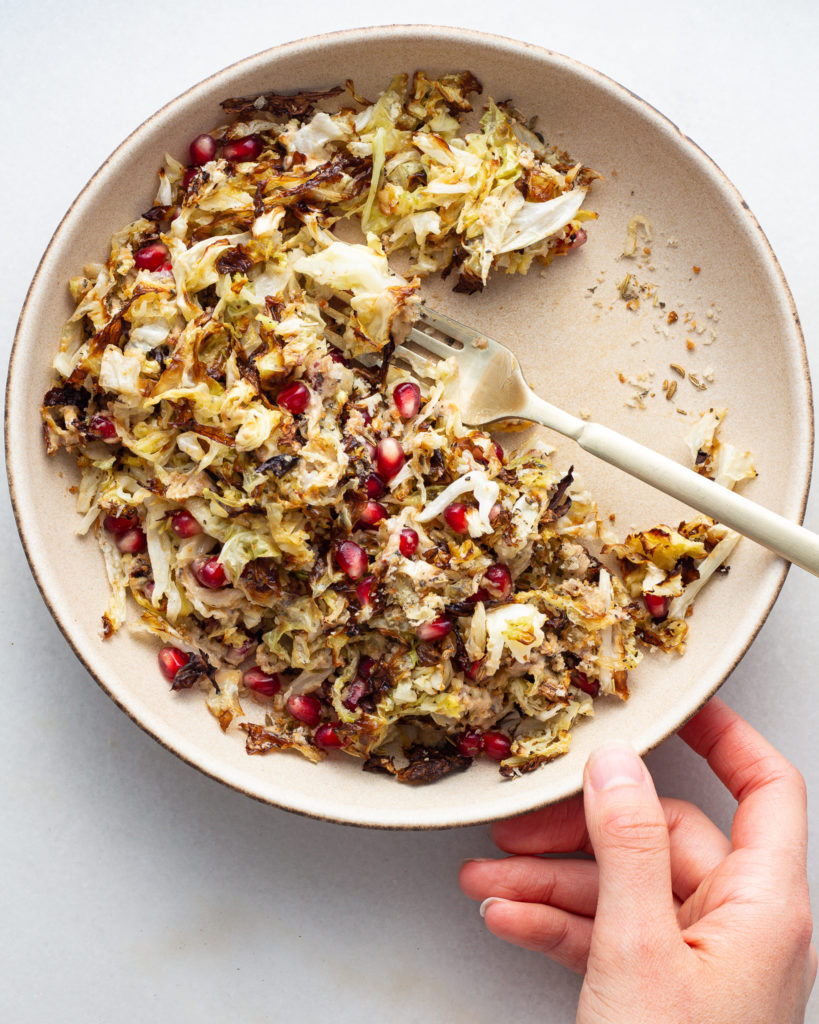 Crispy Cabbage Salad with Maple Tahini Dressing