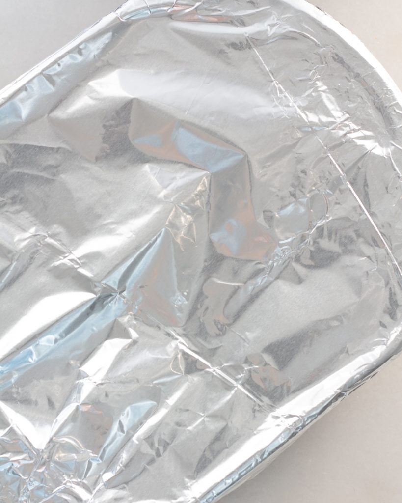 baking dish covered with foil
