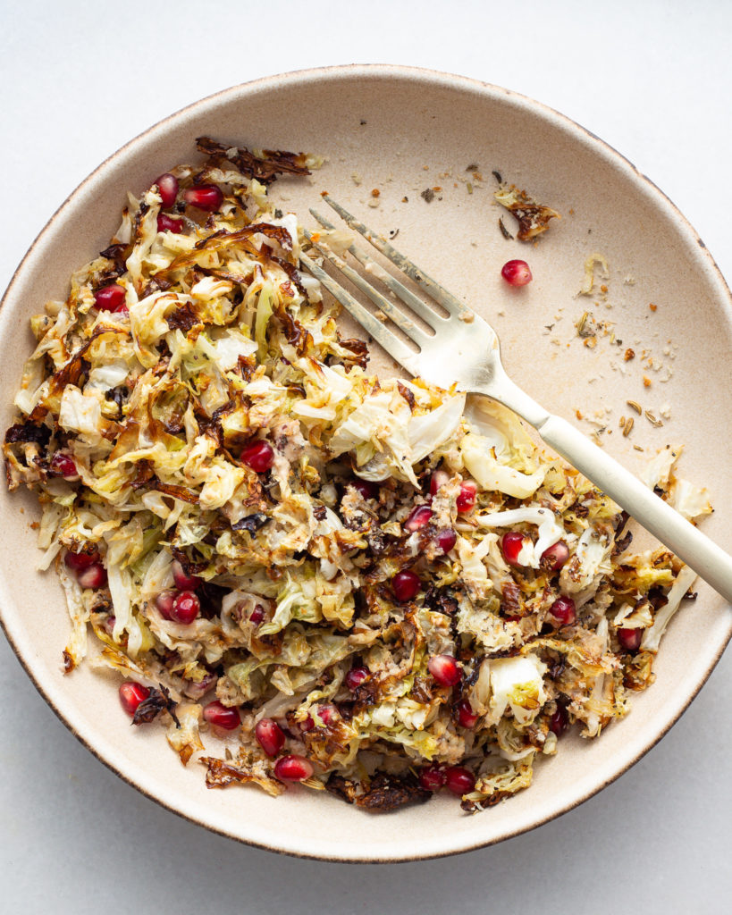 Crispy Cabbage Salad with Maple Tahini Dressing