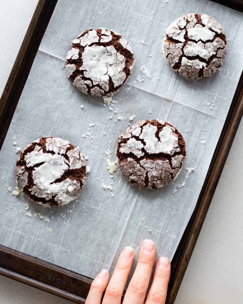 finished Hot Chocolate Crinkle Cookies