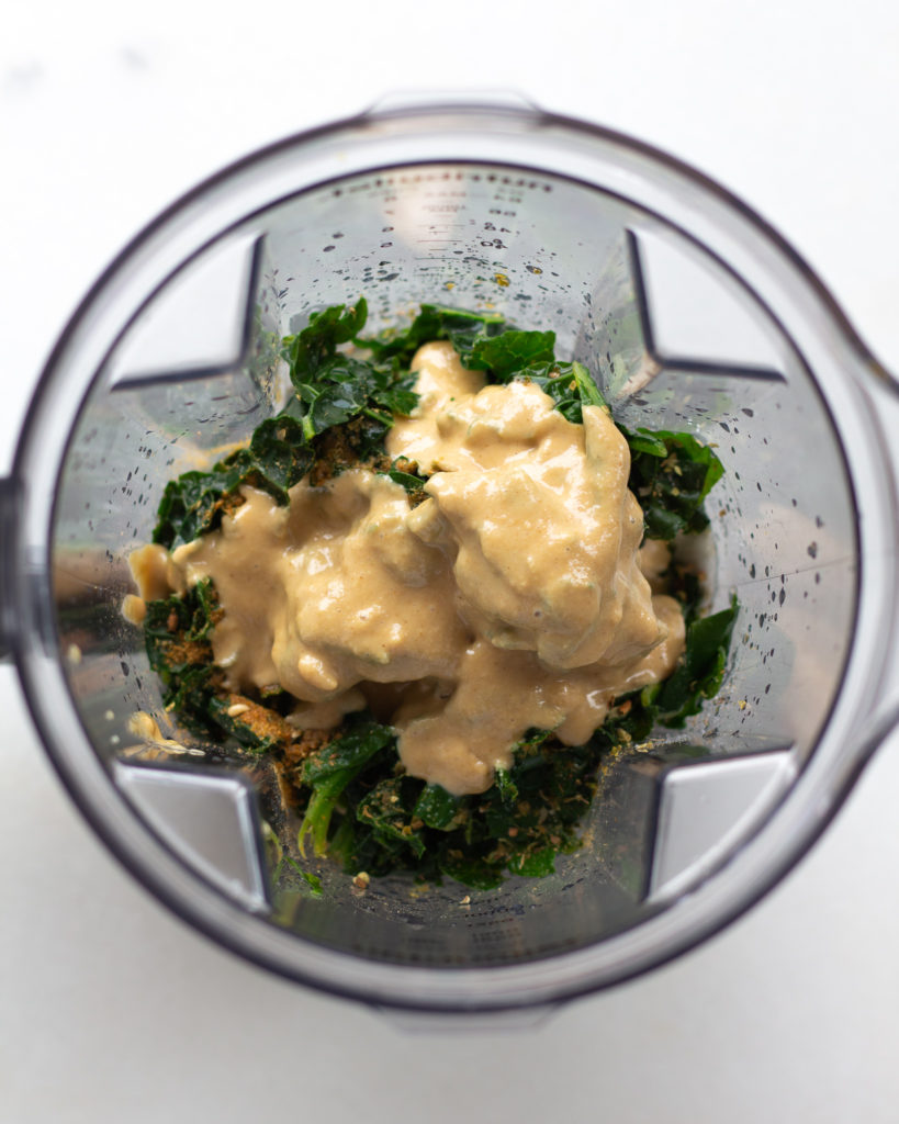 kale sauce ingredients in blender