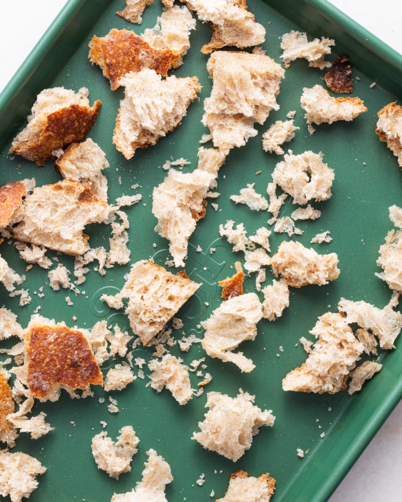 Bread on baking sheet