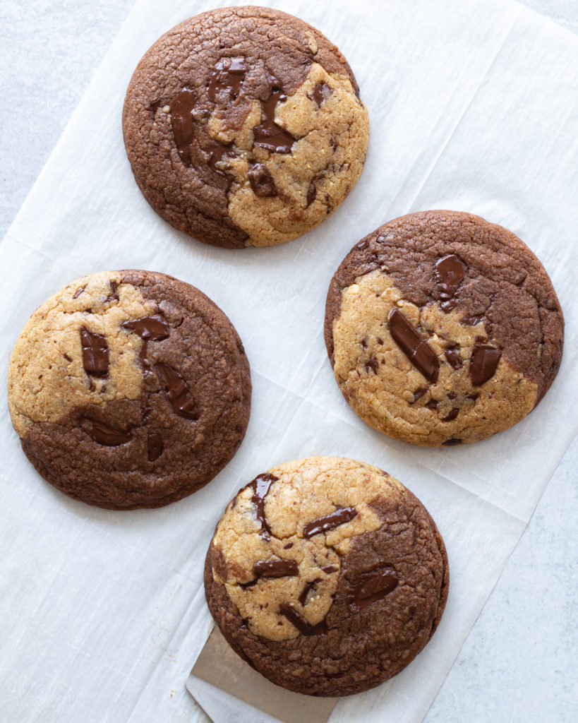 finished Chocolate and Peanut Butter Marble Cookies