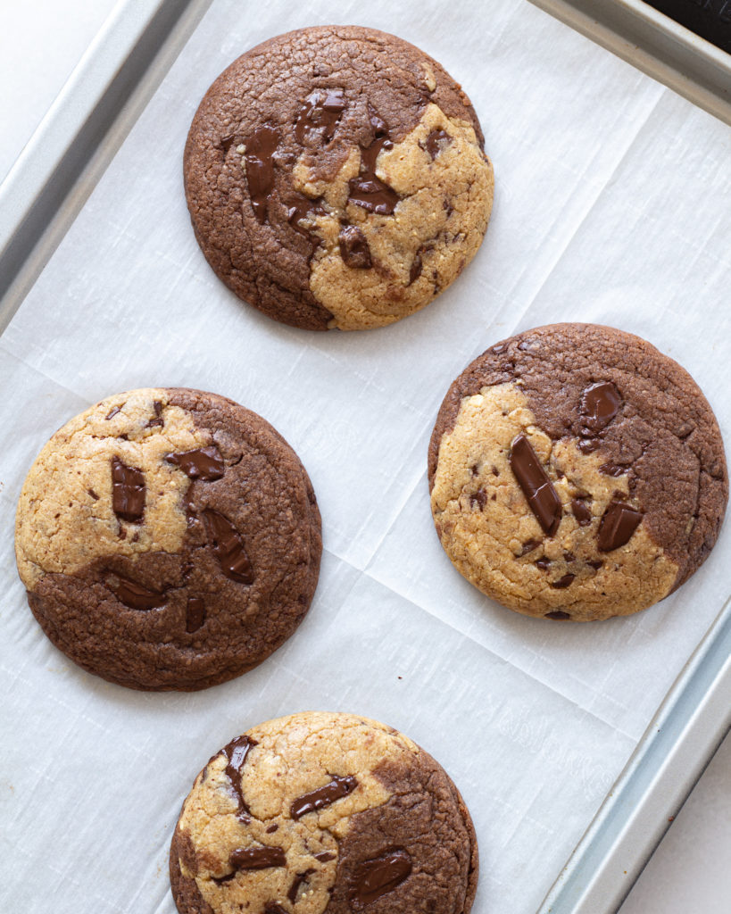 finished Chocolate and Peanut Butter Marble Cookies