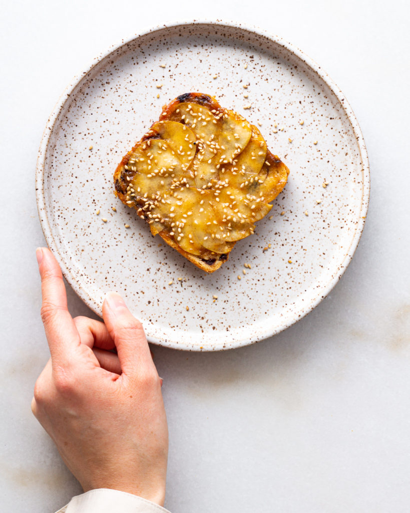 finished Miso Maple Upside-down Toast