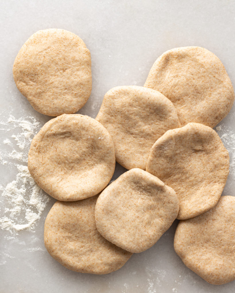 dough disks, separated