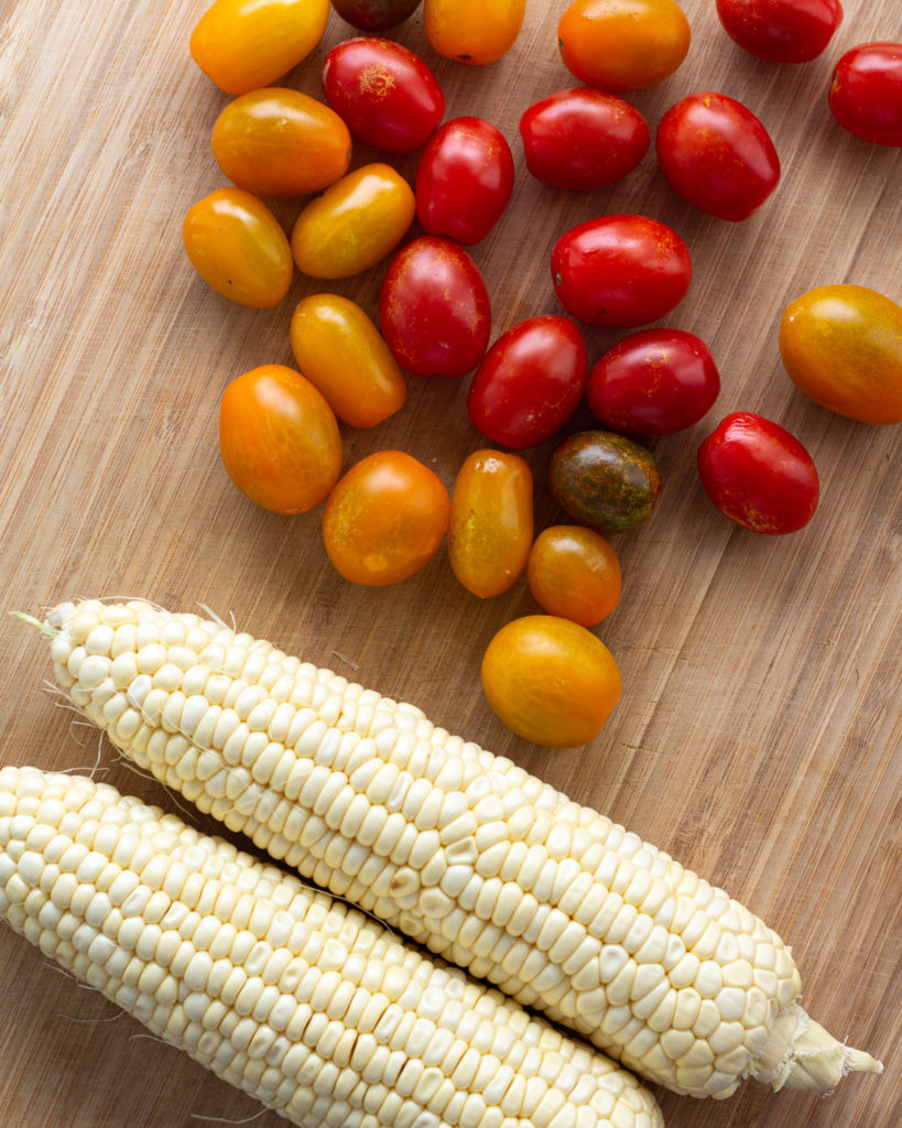 Corn and cherry tomatoes