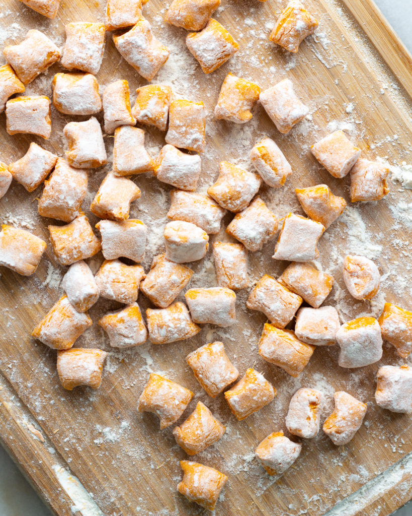 Homemade Sweet Potato Gnocchi, floured 