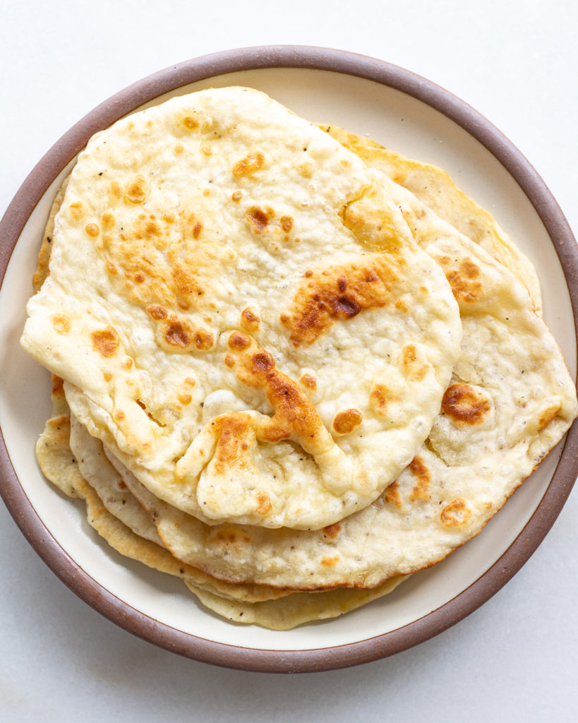 A stack of yogurt flatbreads. 