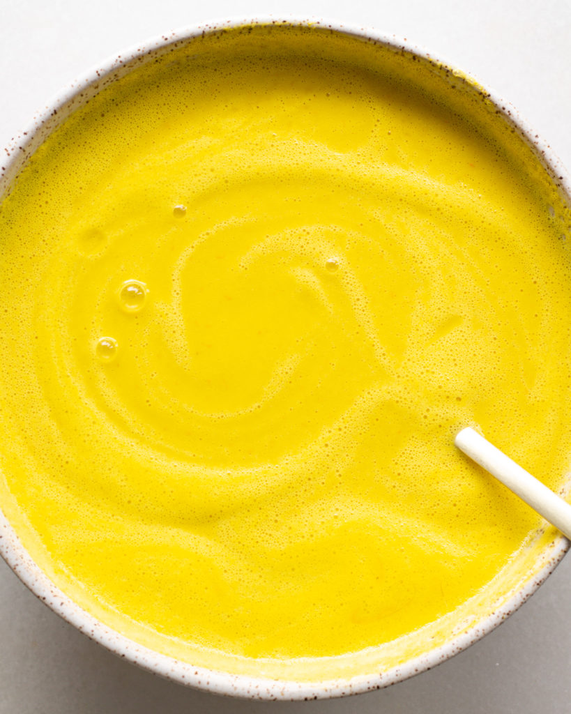 Corn gazpacho in bowl