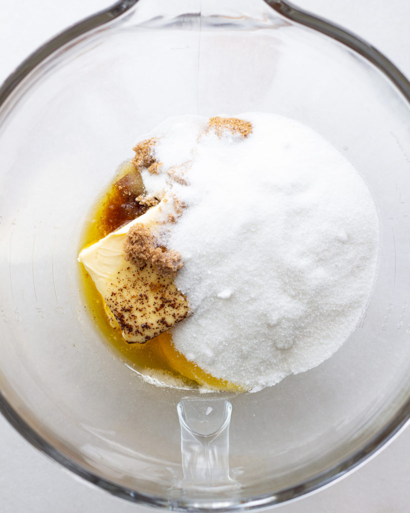 Wet ingredients in bowl