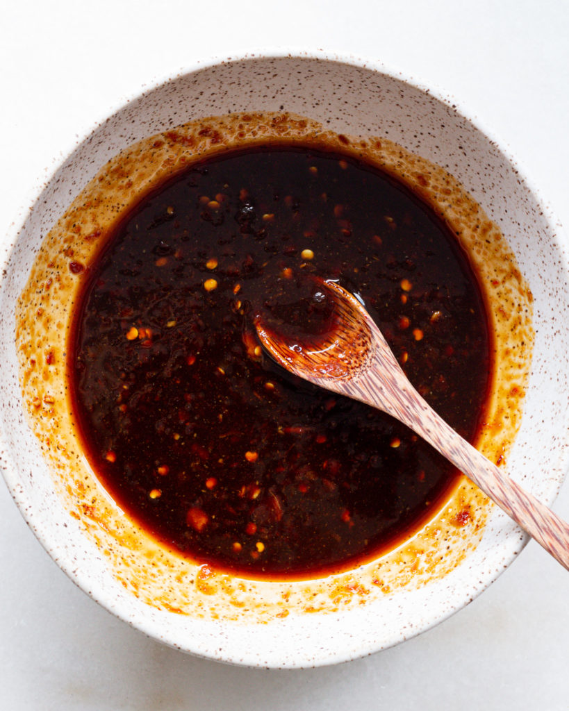 Miso sauce well combined