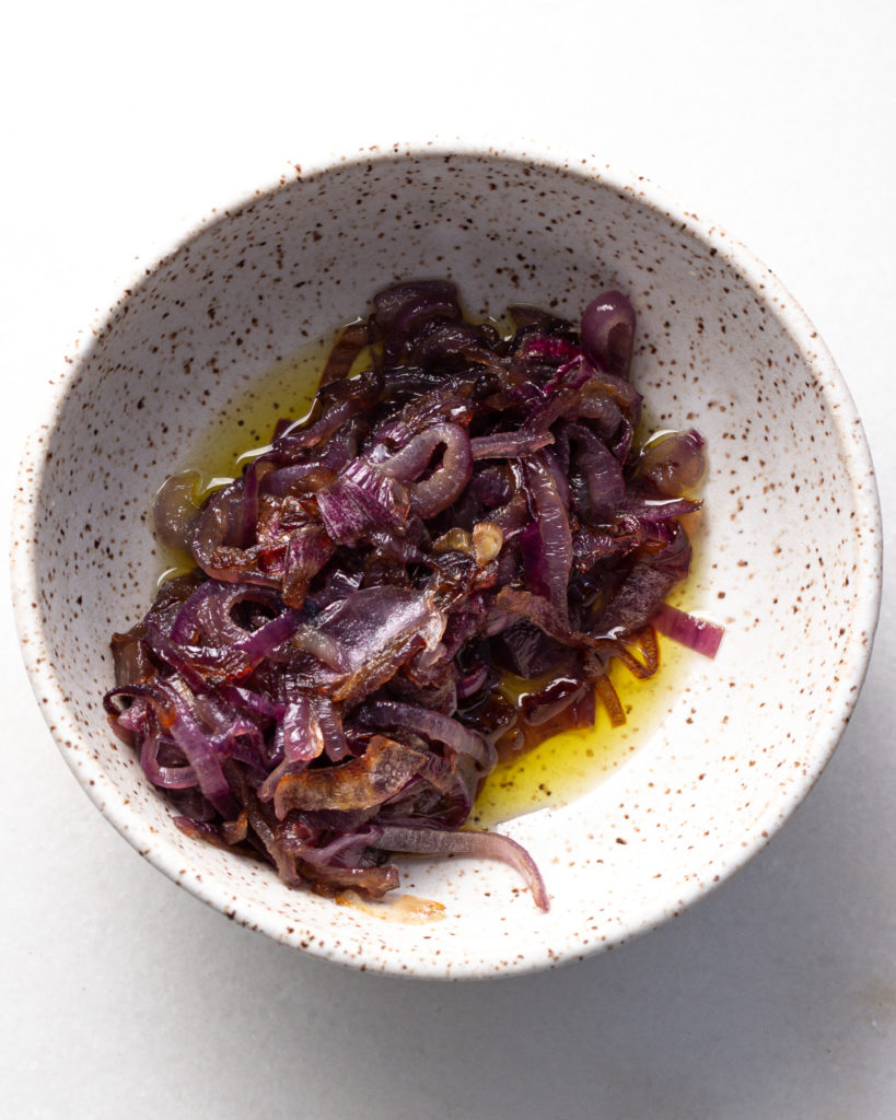 Cooked red onions