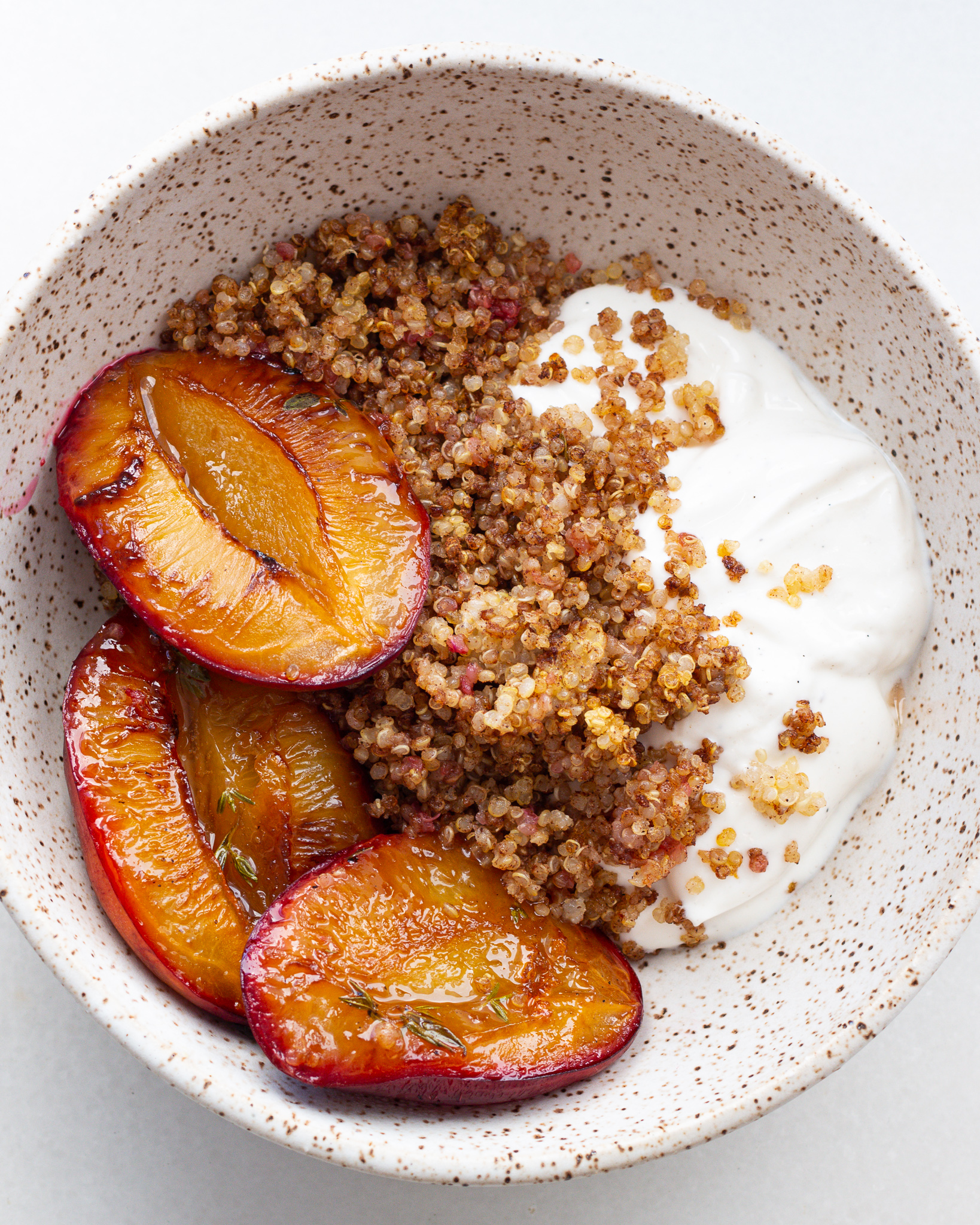 Seared Plums & Cinnamon Quinoa