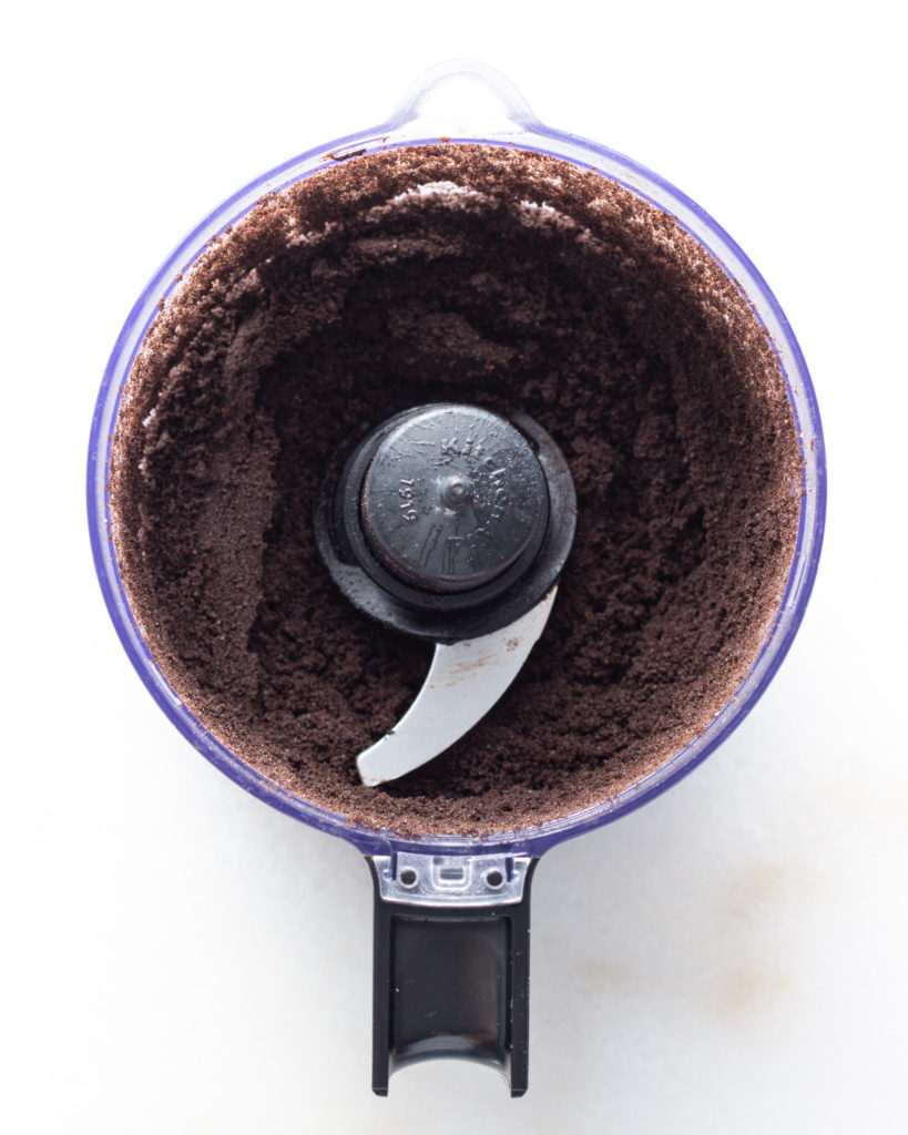 Ground oreos in food processor