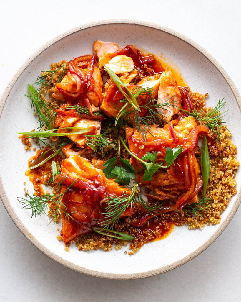 Finished gochujang butter salmon