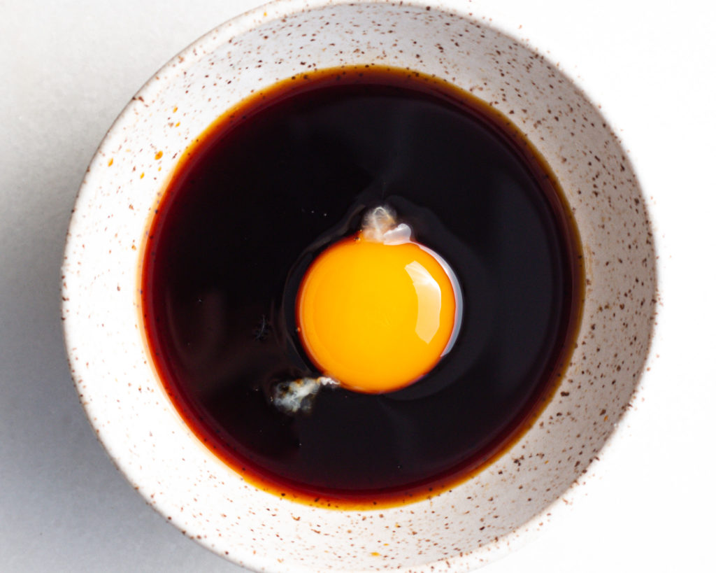 Egg yolk in soy sauce