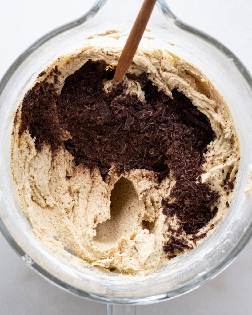 Dark chocolate added to batter