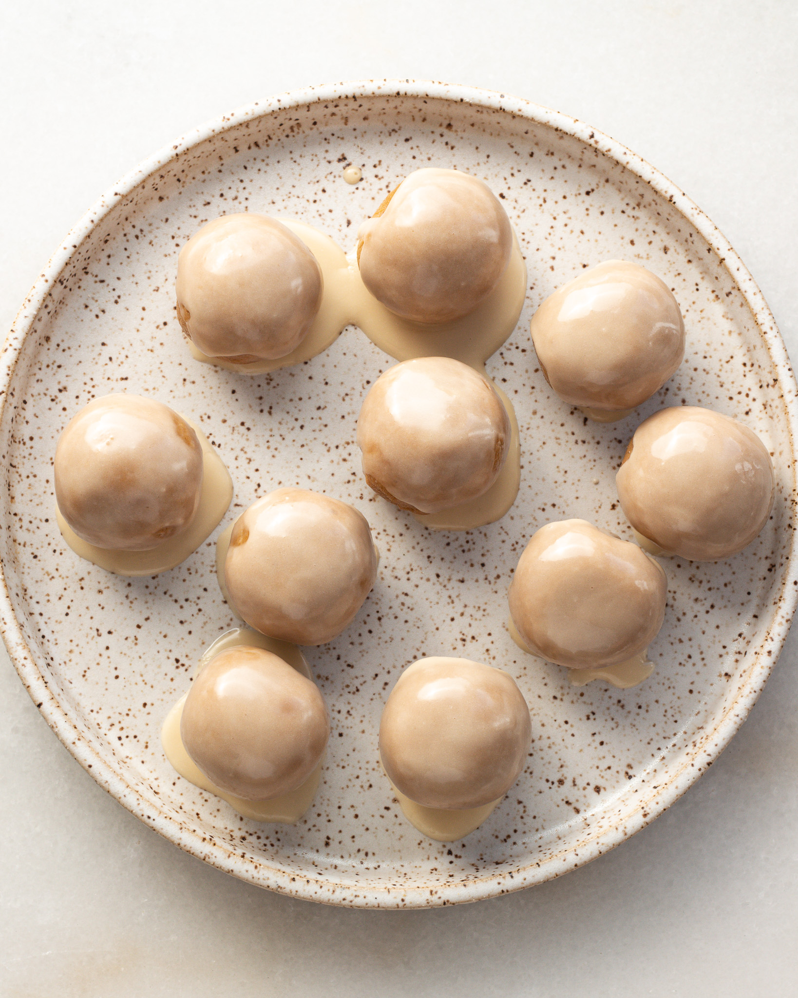 Coffee Glazed Raw Donut Holes