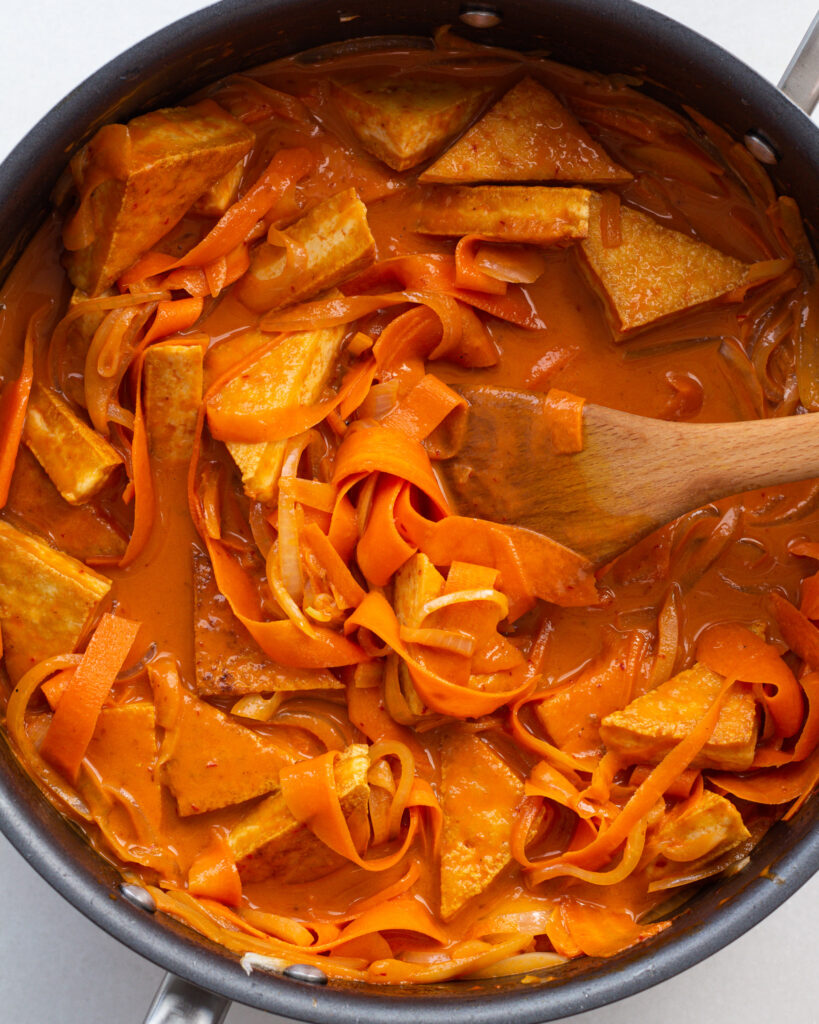 Chipotle Red Pepper Tofu in a pan