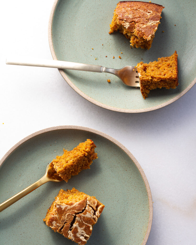 sliced tamarind carrot cake on plates