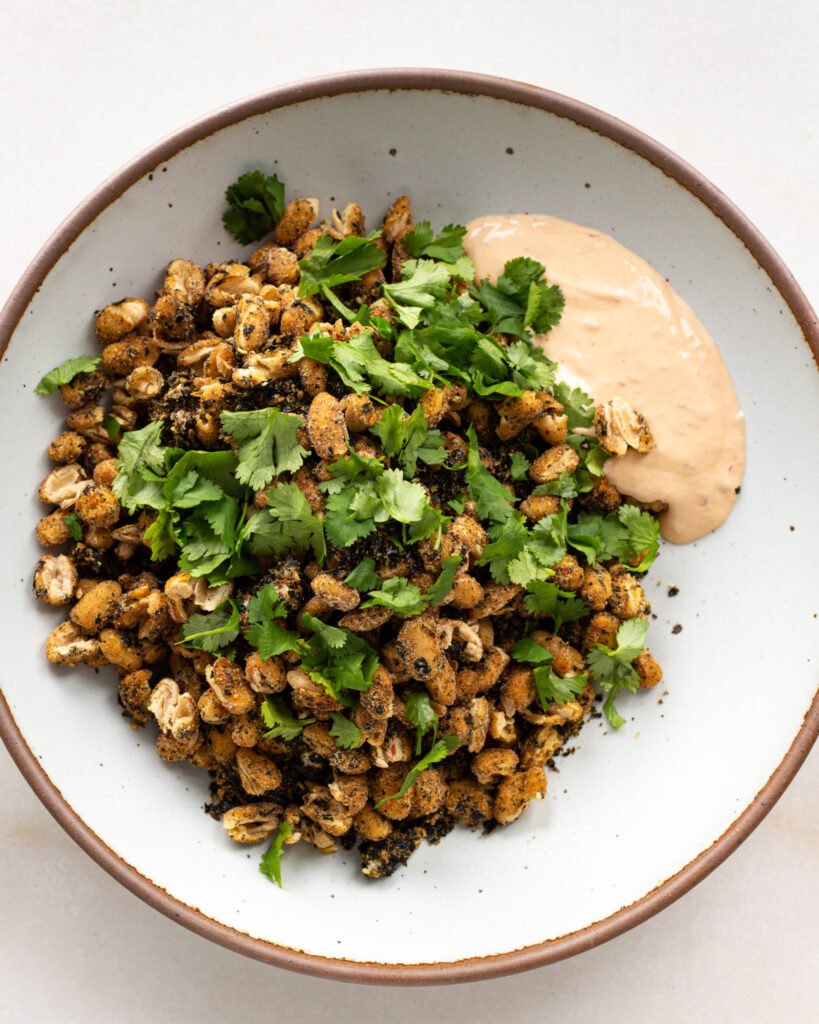 beans and dip in a bowl