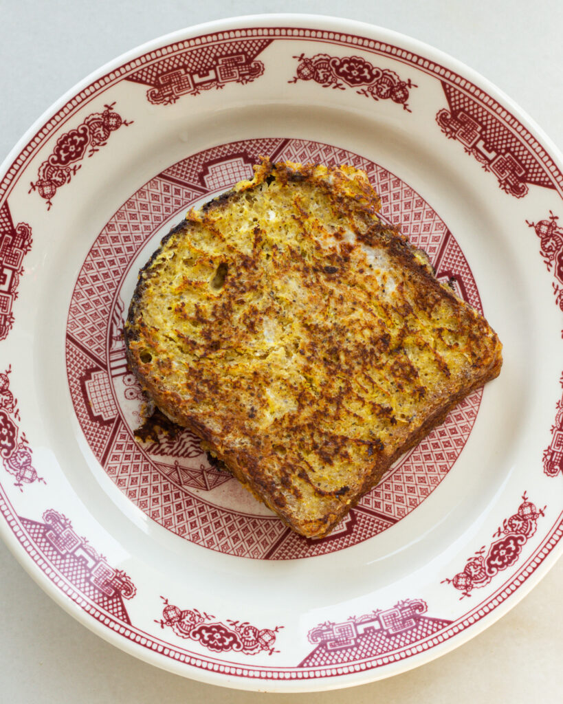 savory french toast on a plate