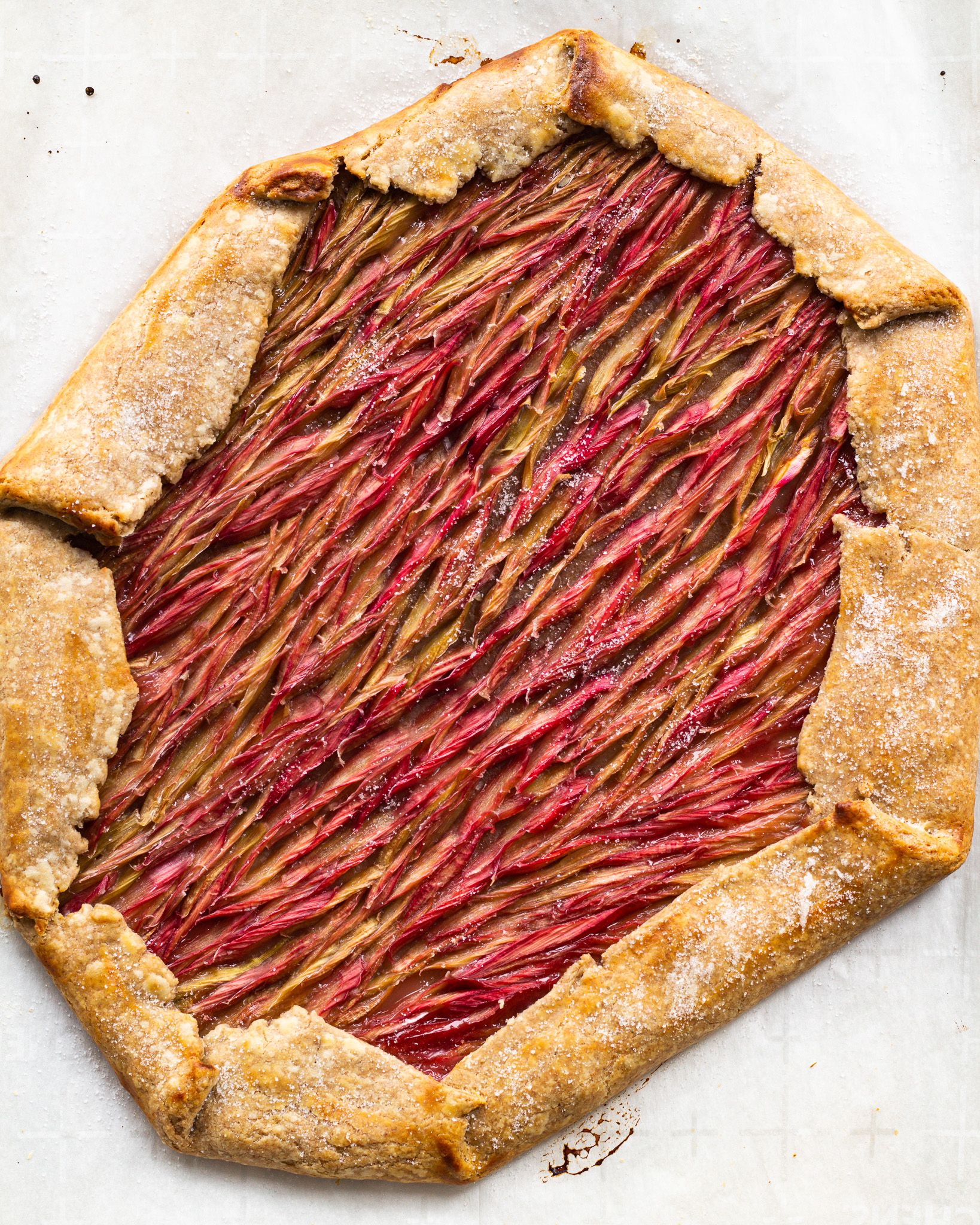 Sugared Rhubarb Tart with Rye Crust