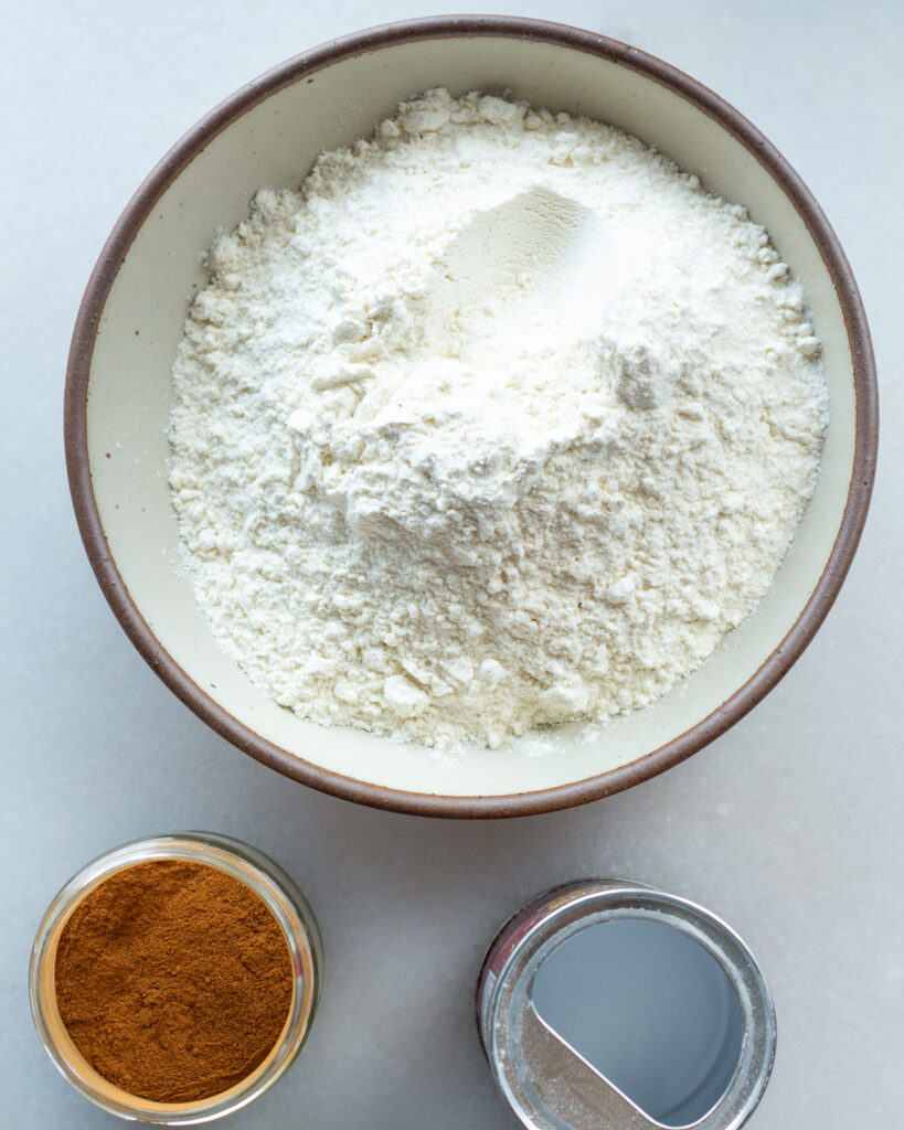 Dry ingredients, separated