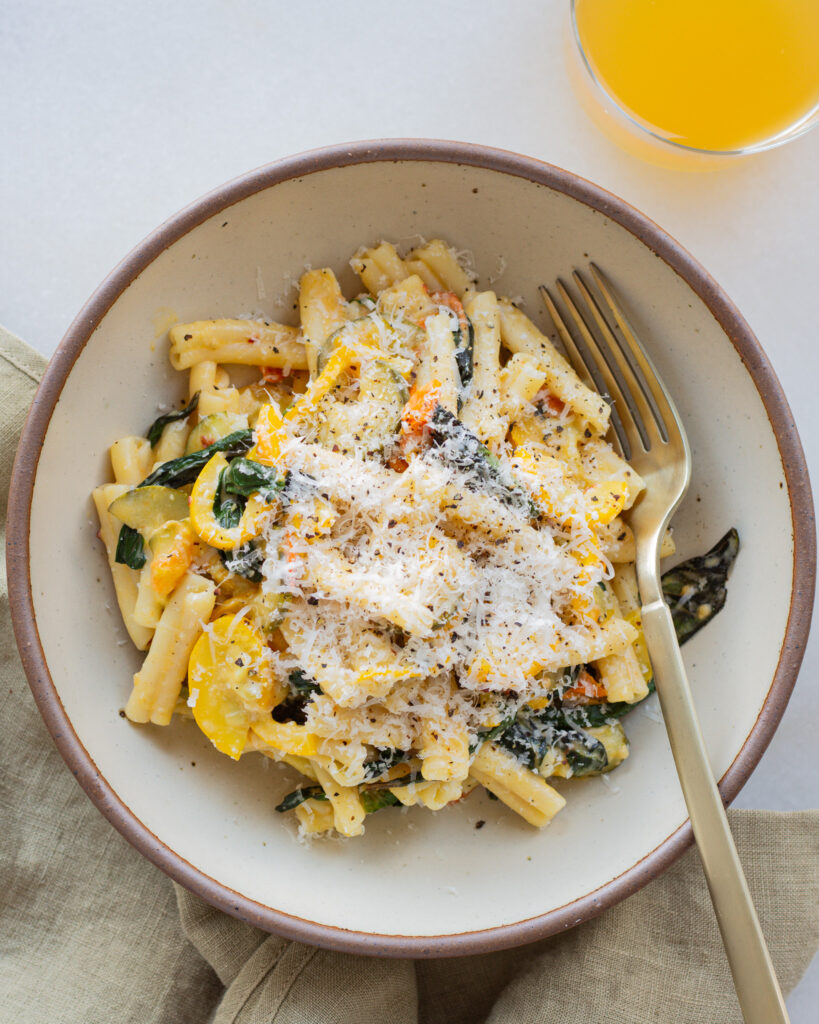 Finished Sungold Tomato & Zucchini Pasta