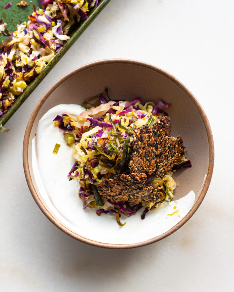 finished Lemon-Dressed Cabbage & Caramelized Leek Salad