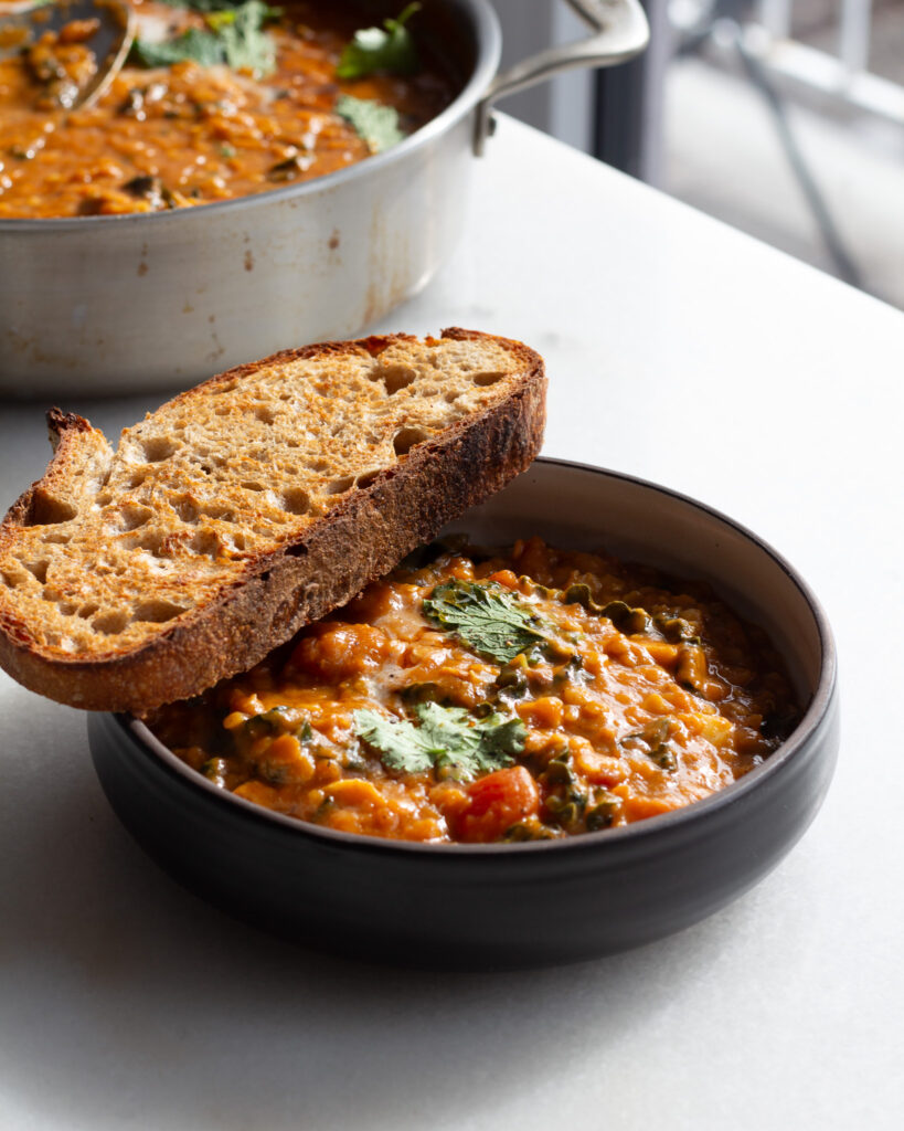 Sweet Potato Romesco Lentils