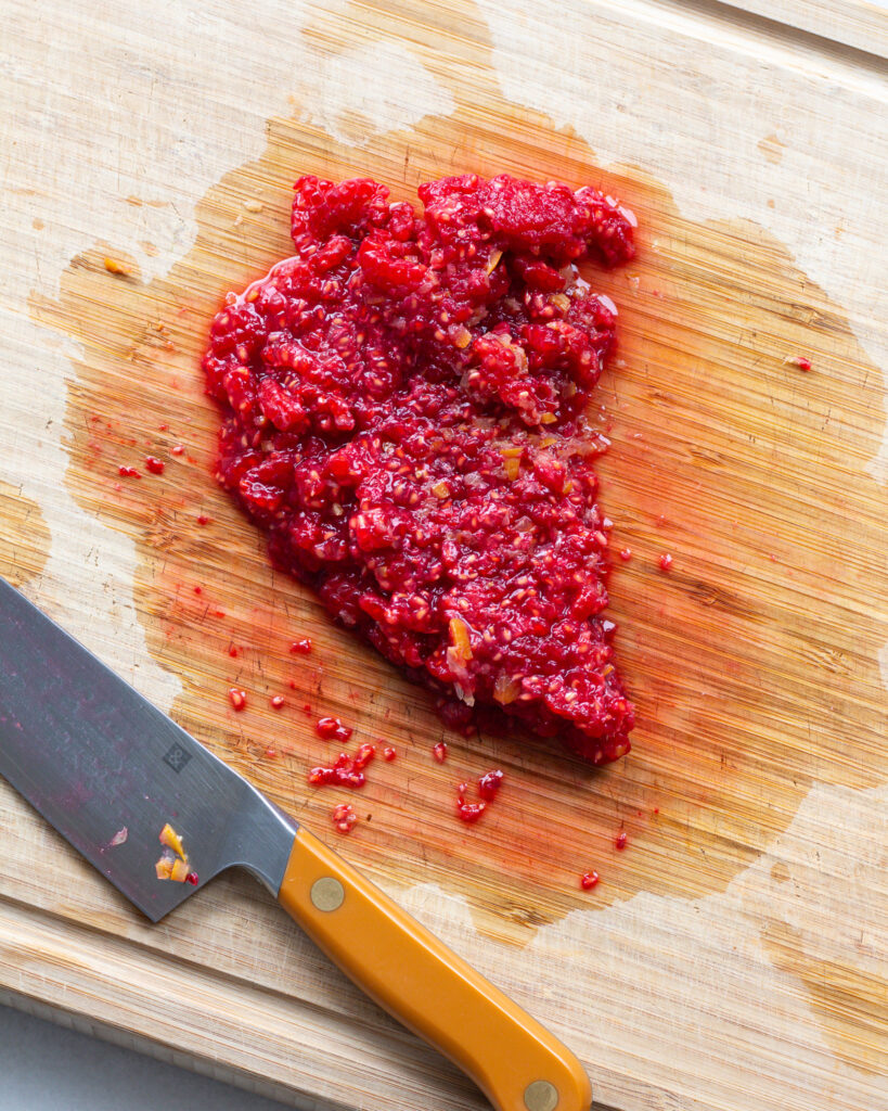 chopped raspberries