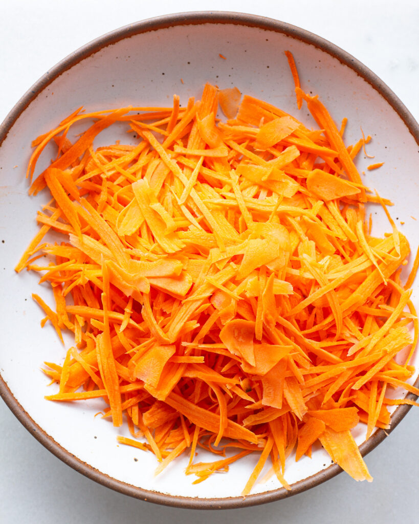 raw carrots after being julienne cut