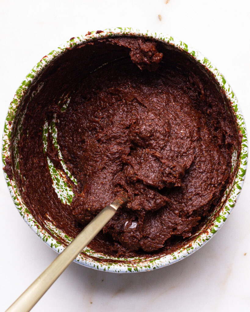 Pumpkin spice brownie energy bite batter