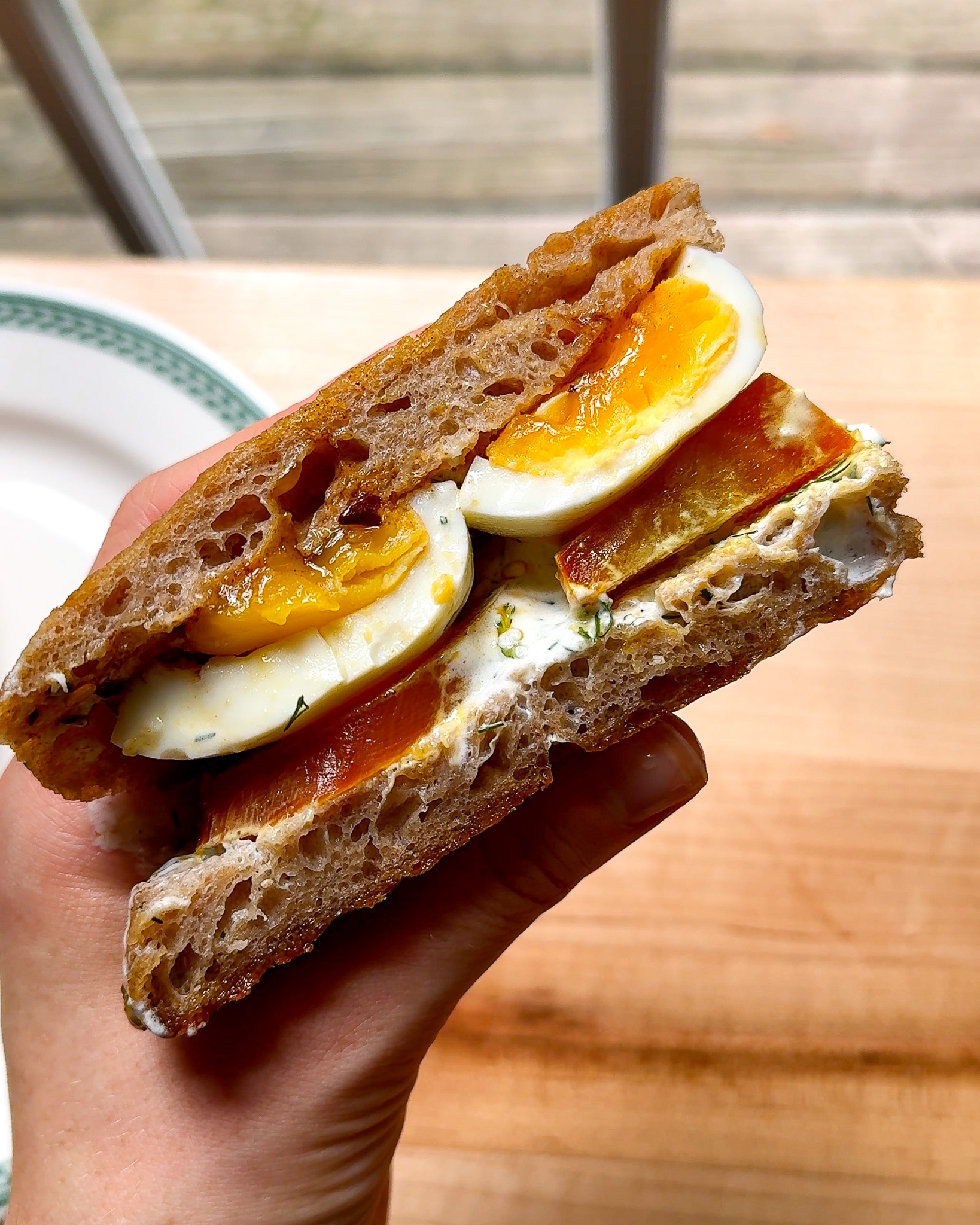 Çilbir Sandwich with Paprika Garlic Oil