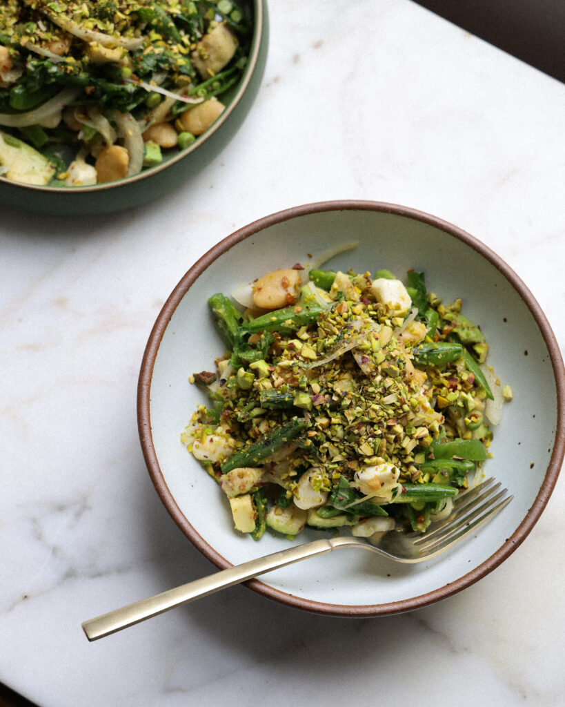 Charred Lemon Marinated Bean & Snap Pea Salad