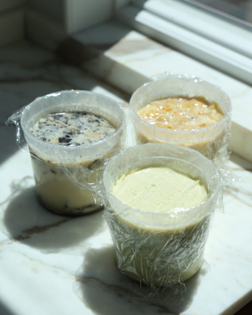 ice cream bases being infused to be different flavors