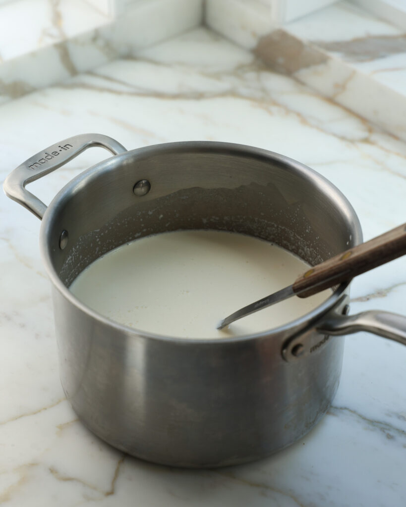 warming milk for an ice cream custard base