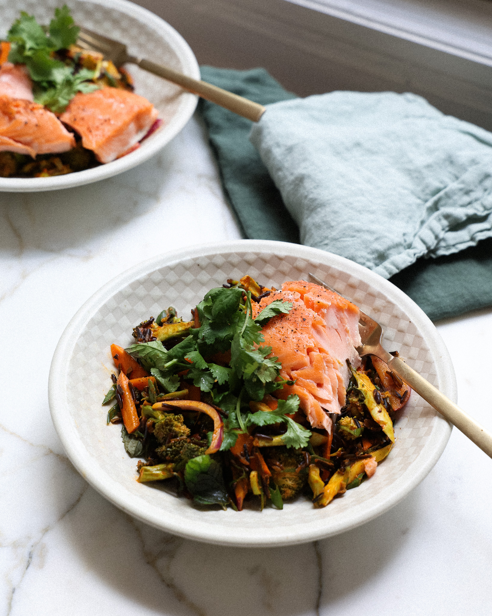 Roasted Salmon with Gochujang Wild Rice Salad