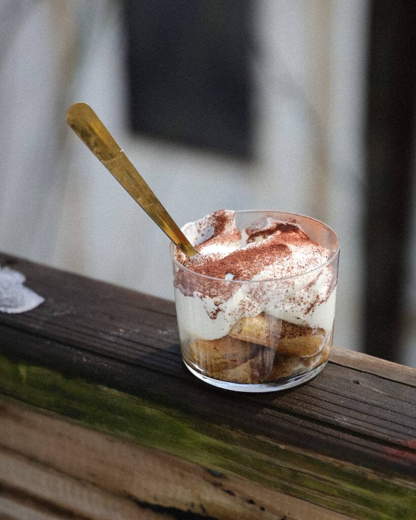 Tiramisu affogatos without the coffee pour on top